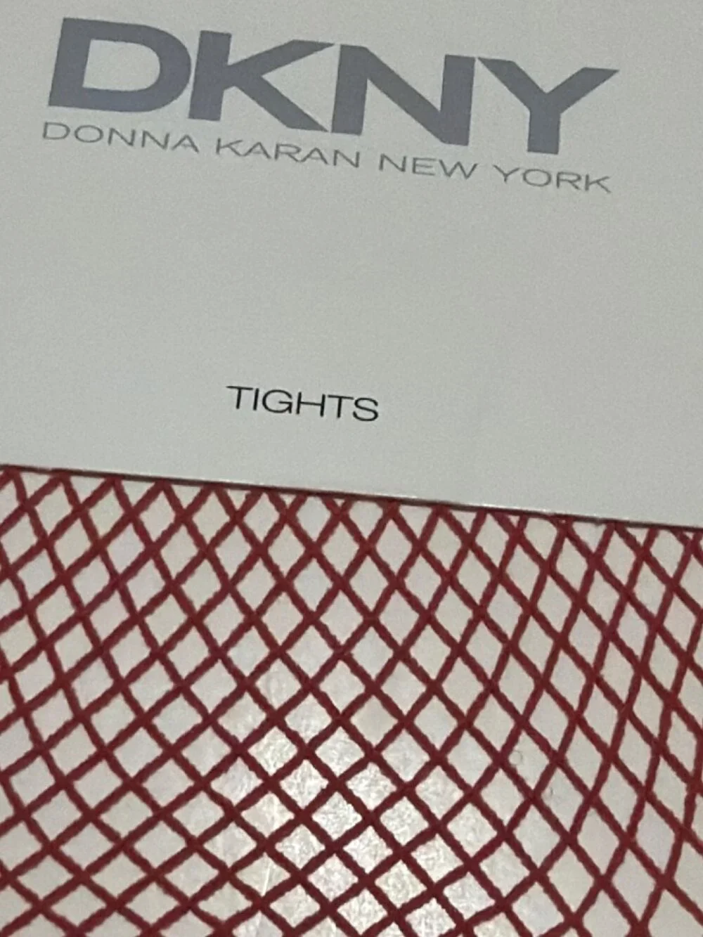 DKNY Red Fishnet Tights Medium Tall 88% Nylon 12% Spandex Vintage